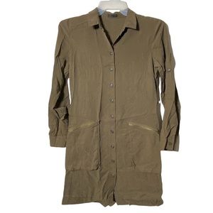 ATM Dress Tunic Long Button Down With Sleeve Small